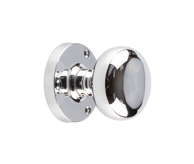 High quality image of Frelan - Jedo Mushroom Mortice Door Knobs 60mm Diameter Polished Chrome Sku. JV35PC