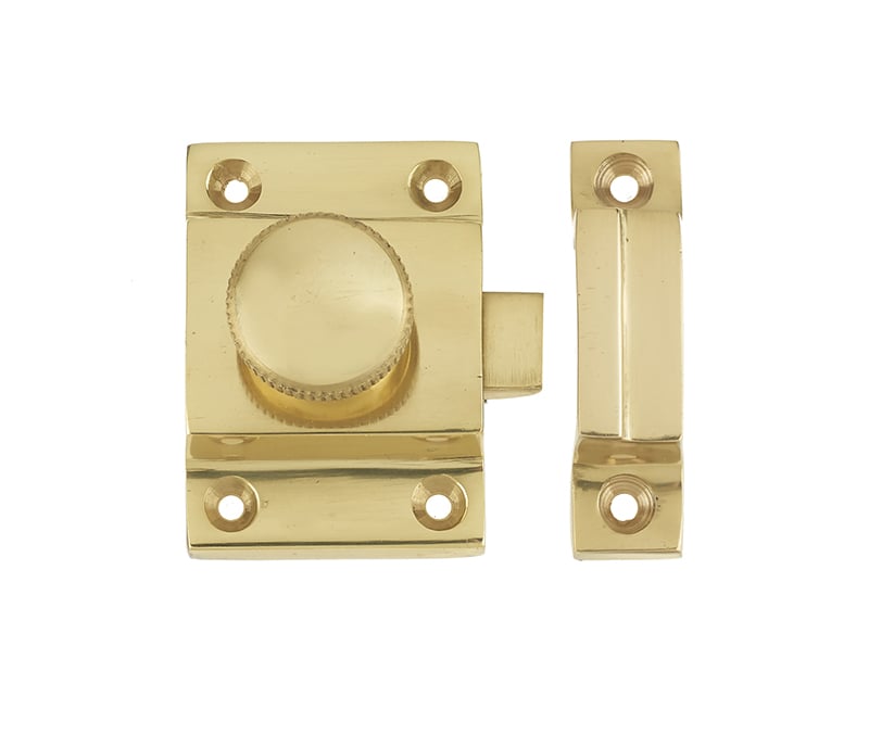 This is an image showing the Frelan - Cabinet Catch - Polished Brass available to order from Trade Door Handles in Kendal