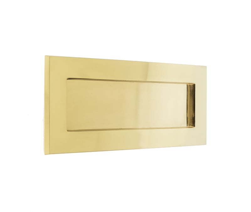 This is an image showing the Frelan - 280x90mm PB letterplate aperture 206x50mm available to order from Trade Door Handles in Kendal