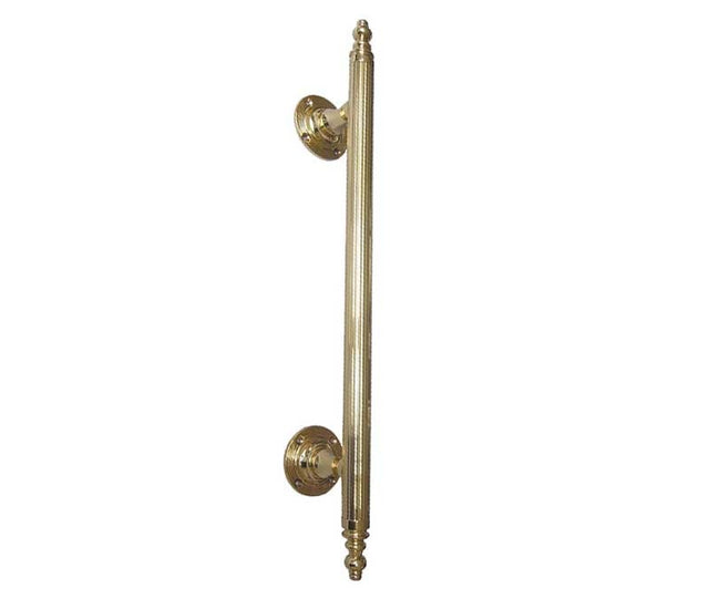 This is an image showing the Frelan - Regent 460mm Pull Handle - Polished Brass available to order from Trade Door Handles in Kendal