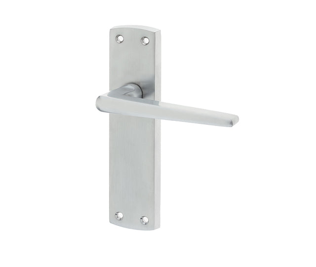 High quality image of Frelan - Bray Door Handle on Lathcplate Satin Chrome Sku. JV391SC