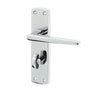High quality image of Frelan - Bray Door Handle on Bathroom Plate Polished Chrome Sku. JV393PC