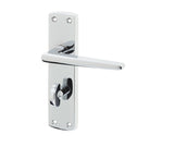 High quality image of Frelan - Bray Door Handle on Bathroom Plate Polished Chrome Sku. JV393PC