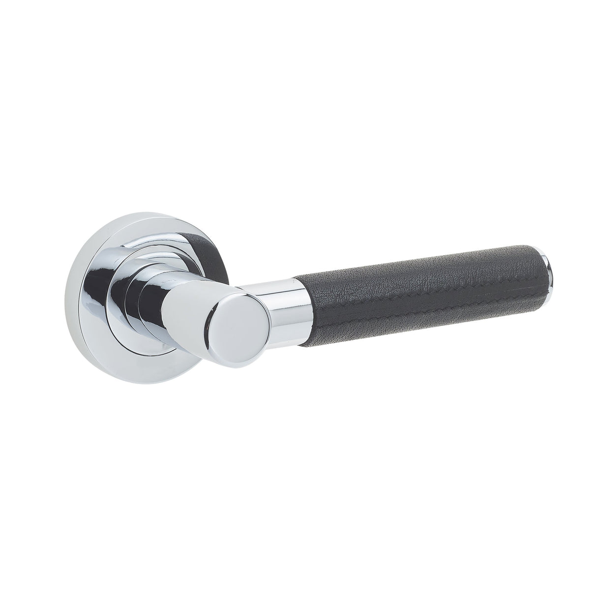 This is an image showing the Frelan - Ascot Levers on Round Rose - Polished Chrome available to order from Trade Door Handles in Kendal