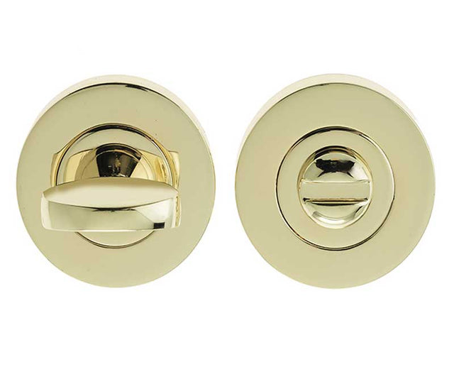 High quality image of Frelan - Jedo Designer Turns & Releases 50mm Round Rose no Indicator 50x10mm Brass Finish Sku. JV422PVD