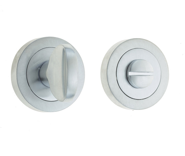 High quality image of Frelan - Jedo Designer Turns & Releases 50mm Round Rose no Indicator 50x10mm Satin Chrome Sku. JV422SC