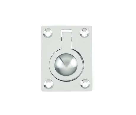 This is an image showing the Frelan - 38x50mm Flush Ring - Polished Chrome available to order from Trade Door Handles in Kendal