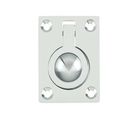 This is an image showing the Frelan - 50x63mm Flush Ring - Polished Chrome available to order from Trade Door Handles in Kendal