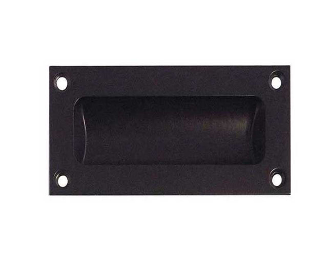 This is an image showing the Frelan - 102x45mm Flush Pull - Black available to order from Trade Door Handles in Kendal