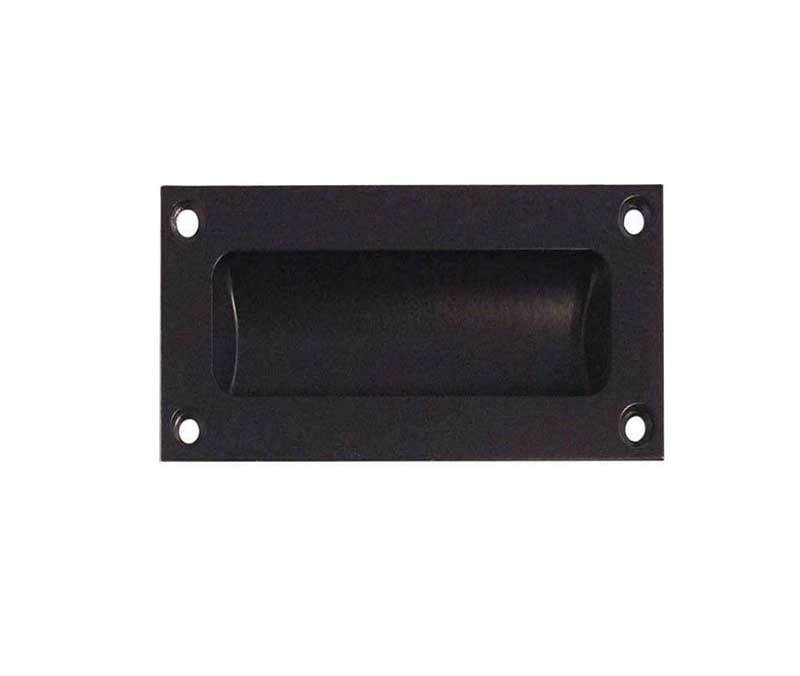 This is an image showing the Frelan - 75x40mm Flush Pull - Black available to order from Trade Door Handles in Kendal