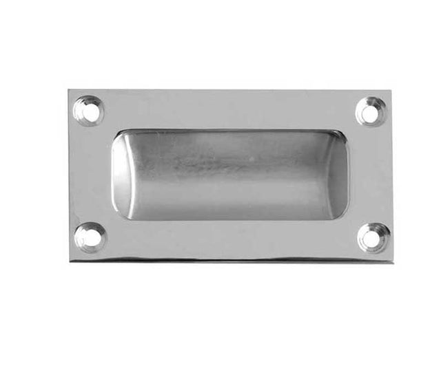 This is an image showing the Frelan - 102x45mm Flush Pull - Satin Chrome available to order from Trade Door Handles in Kendal