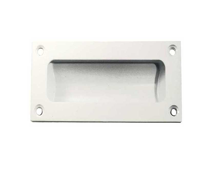 This is an image showing the Frelan - 102x45mm Flush Pull - White available to order from Trade Door Handles in Kendal