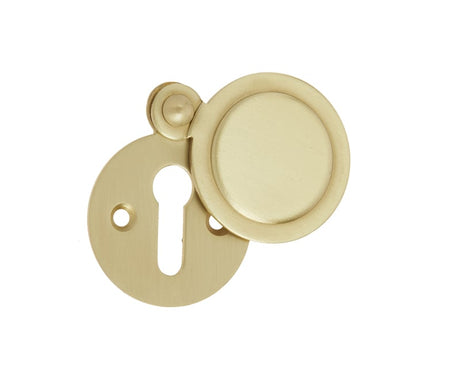 High quality image of Frelan - Round Covered Escutcheon Standard Keyway - Satin Brass | Sku. jv42sb | available to order from Trade Door Handles in Kendal.