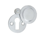 High quality image of Frelan - Jedo Round Covered Escutcheon 32mm Satin Chrome Sku. JV42SC
