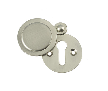High quality image of Frelan - Round Covered Escutcheon Standard Keyway - Satin Nickel | Sku. jv42sn | available to order from Trade Door Handles in Kendal.