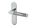High quality image of Frelan - Mitred Suite Door Handle on Latchplate Polished Chrome/Satin Chrome Sku. JV437PCSC