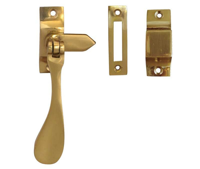 This is an image showing the Frelan - PB Reversable hook & mortice fastener available to order from Trade Door Handles in Kendal