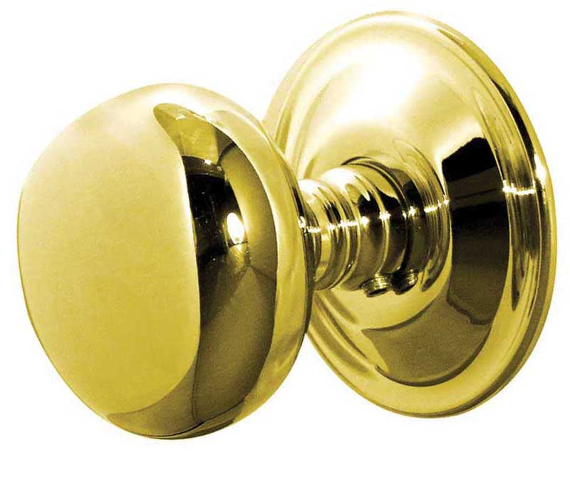 High quality image of Frelan - Jedo Mushroom Mortice Door Knobs 62mm Diameter 62mm Polished Brass Sku. JV46PB