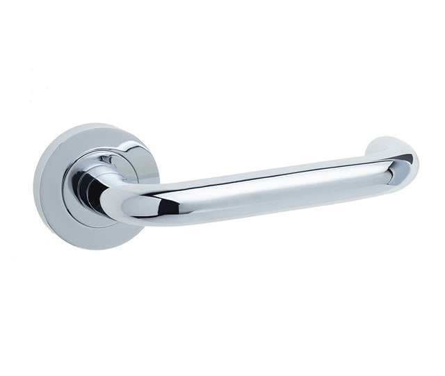 High quality image of Frelan - Thame Door Handle on Rose Polished Chrome Sku. JV502PC
