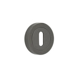 High quality image of Frelan - Jedo Designer Standard Keyway Escutcheons on 50mm Round Rose Black Nickel Sku. JV503BN