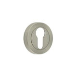 High quality image of Frelan - Jedo Designer Euro Profile Escutcheons on 50mm Round Rose Satin Nickel Sku. JV503ESN