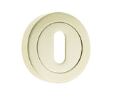 High quality image of Frelan - Jedo Designer Standard Keyway Escutcheons on 50mm Round Rose Polished Brass Sku. JV503PVD