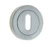 High quality image of Frelan - Jedo Designer Standard Keyway Escutcheons on 50mm Round Rose Satin Chrome Sku. JV503SC