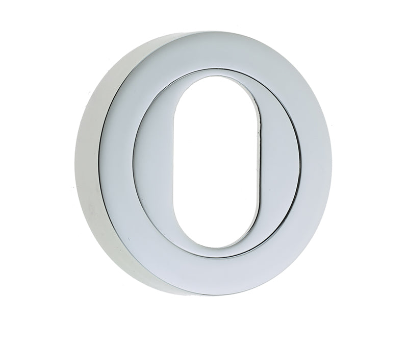 High quality image of Frelan - Oval Profile Escutcheons - Polished Chrome | Sku. jv503upc | available to order from Trade Door Handles in Kendal.