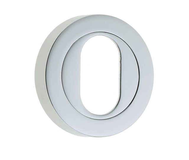 High quality image of Frelan - Oval Profile Escutcheons - Polished Chrome | Sku. jv503upc | available to order from Trade Door Handles in Kendal.