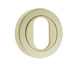 High quality image of Frelan - Jedo Designer Oval Profile Escutcheons on 50mm Round Rose Brass Finish Sku. JV503UPVD