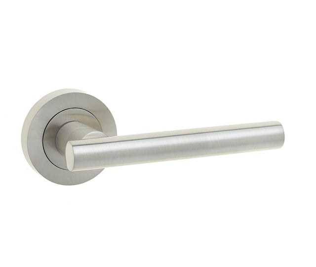 High quality image of Frelan - Petra Door Handles Satin Nickel Sku. JV508SN