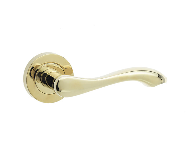 High quality image of Frelan - Gamma Door Handles Brass Finish Sku. JV509PVD