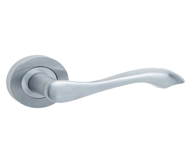 High quality image of Frelan - Gamma Door Handles Satin Chrome Sku. JV509SC