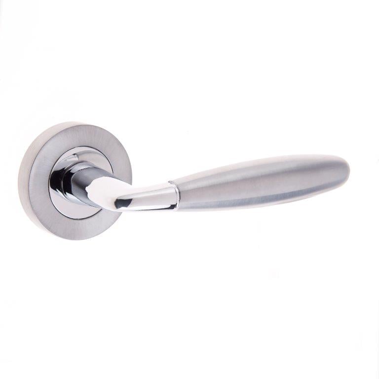 This is an image showing the Frelan - Stylo PCSC lever on rose available to order from Trade Door Handles in Kendal