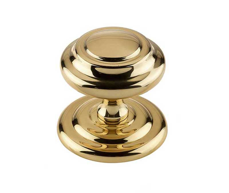 High quality image of Frelan - Jedo Sloane Centre Door Knobs 102mm Polished Brass Sku. JV57PB