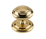 High quality image of Frelan - Jedo Sloane Centre Door Knobs 102mm Polished Brass Sku. JV57PB
