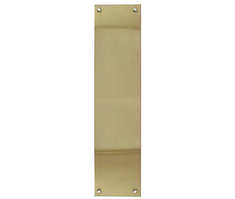 This is an image showing the Frelan - Plain Plate Finger Plate 75x305mm - Polished Brass available to order from Trade Door Handles in Kendal