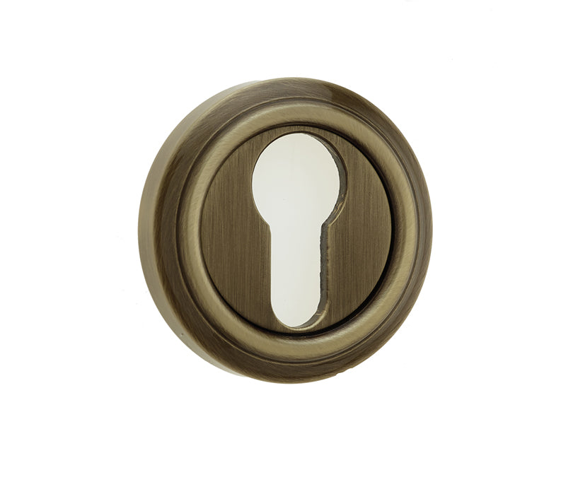 High quality image of Frelan - Parisian Euro Profile Escutcheon - Antique Brass | Sku. jv604eab | available to order from Trade Door Handles in Kendal.