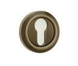 High quality image of Frelan - Jedo Parisian Euro Profile Escutcheon 53mm Antique Brass Sku. JV604EAB