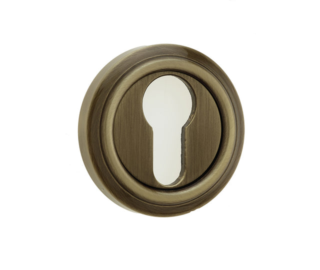 High quality image of Frelan - Parisian Euro Profile Escutcheon - Antique Brass | Sku. jv604eab | available to order from Trade Door Handles in Kendal.