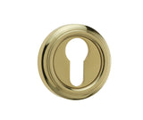 High quality image of Frelan - Jedo Parisian Euro Profile Escutcheon 53mm Polished Brass Sku. JV604EPB