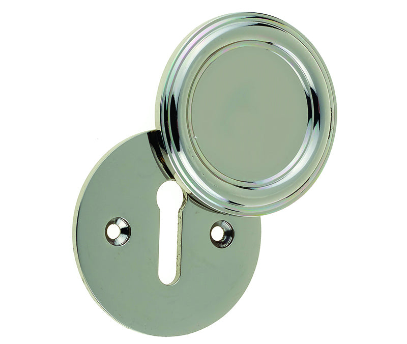 High quality image of Frelan - PN Covered escutcheon | Sku. jv605pn | available to order from Trade Door Handles in Kendal.