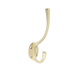 High quality image of Frelan - Jedo Solid Brass Hat & Coat Hook 142mm Satin Brass Sku. JV60SB
