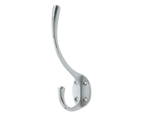 High quality image of Frelan - Jedo Solid Brass Hat & Coat Hook 142mm Satin Chrome Sku. JV60SC