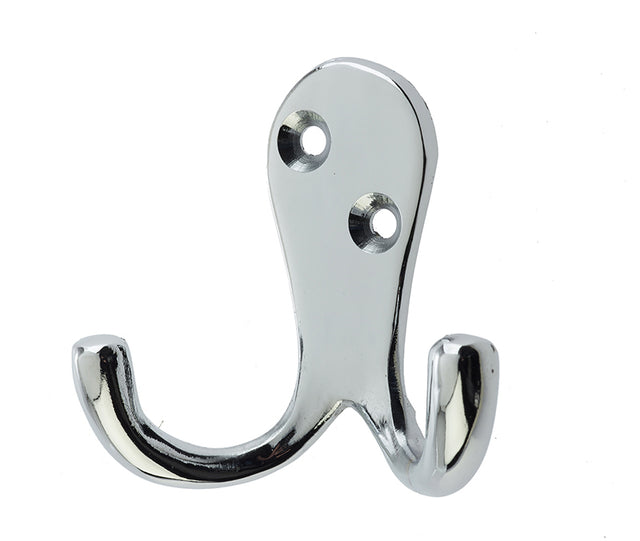 High quality image of Frelan - Jedo Double Robe Hooks 53mm Polished Chrome Sku. JV62PC