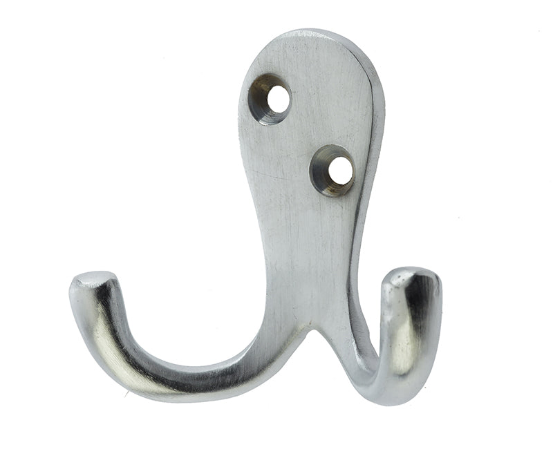 High quality image of Frelan - Jedo Double Robe Hooks 53mm Satin Chrome Sku. JV62SC