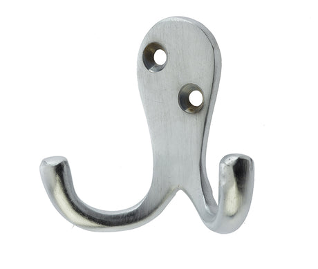 High quality image of Frelan - Jedo Double Robe Hooks 53mm Satin Chrome Sku. JV62SC
