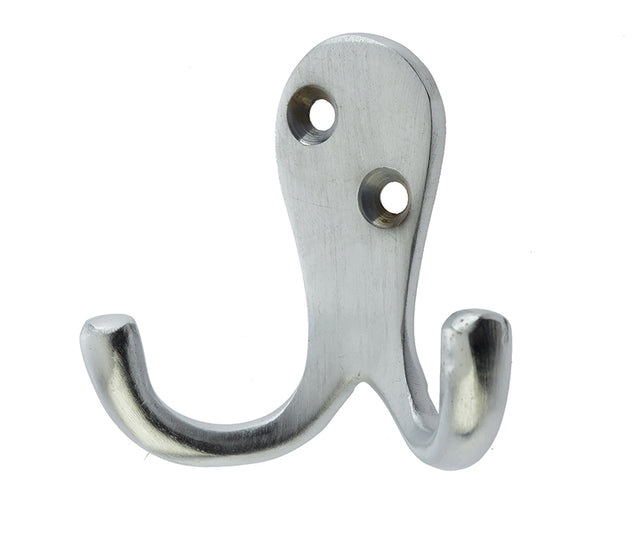 High quality image of Frelan - Jedo Double Robe Hooks 53mm Satin Chrome Sku. JV62SC
