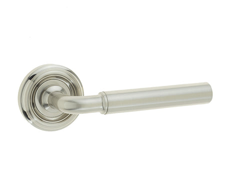 High quality image of Frelan - Elise Door Handle on Rose Satin Nickel Sku. JV650SN