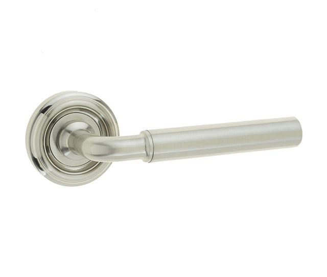 High quality image of Frelan - Elise Door Handle on Rose Satin Nickel Sku. JV650SN